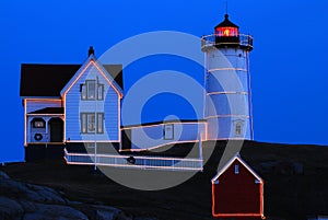 The Nubble Lighthouse at Christmas