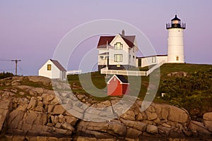 Nubble Lighthouse at Dusk