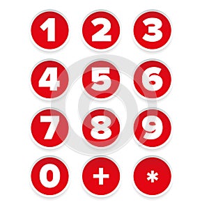 Nuber set round sticker