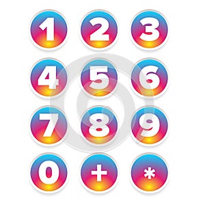 Nuber set round sticker