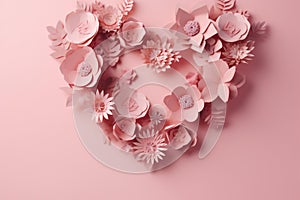 nubes day heart card wedding love pink background valentine flower rose. Generative AI.