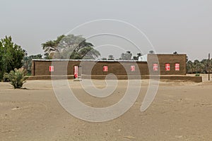 Nubian house on a sandy island in the river Nile near Abri, Sud