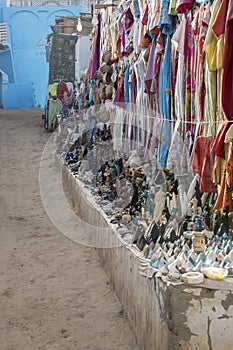 Nubian People`s Market in Aswan, Egypt, Africa