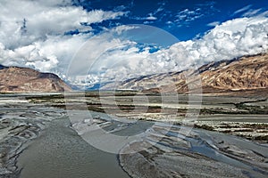 Nubra valley and river in Himalayas, Ladakh photo