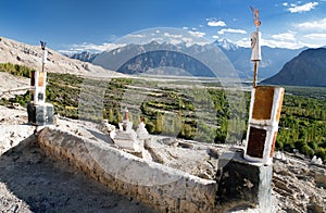 Nubra valley from roof of royal castle photo