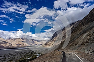 Nubra Valley and Shyok river view from Diskit Gompa photo