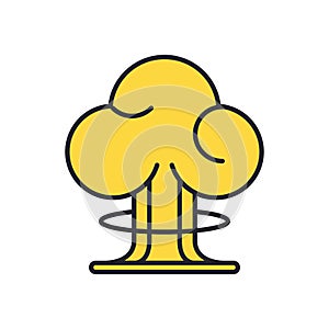 Nuclear bomb explosion military force icon