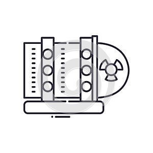 Nuclear bomb icon, linear isolated illustration, thin line vector, web design sign, outline concept symbol with editable