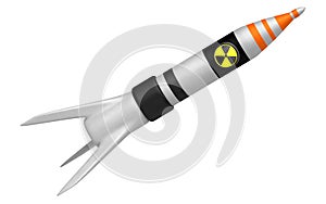 Nuclear bomb with radiation icon