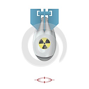 The nuclear bomb. Realistic vector aviation atom bomb isolated on white background. Vector illustration