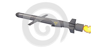 Nuclear Cruise missile. 3D render