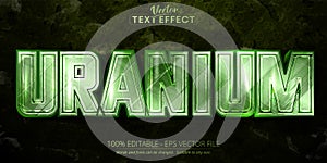 Nuclear editable text effect, shiny metallic green color and chrome font style