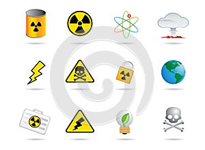 Nuclear energy icons
