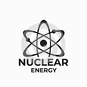 Nuclear energy logo. atom icon. nuclear power and electricity symbol. isolated vector image