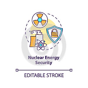 Nuclear energy security concept icon