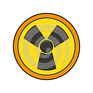 Nuclear energy symbol isolated icon