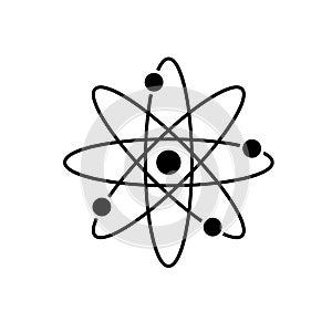 Nuclear energy symbol line icon. Clipart image