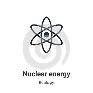 Nuclear energy vector icon on white background. Flat vector nuclear energy icon symbol sign from modern ecology collection for