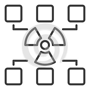 Nuclear Energy vector Radiation outline icon or symbol