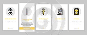 nuclear engineer energy power onboarding icons set vector