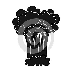 Nuclear explosion icon in black style isolated on white background. Explosions symbol stock vector illustration.