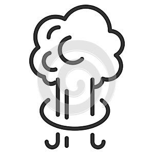 Nuclear Explosion Icon. Massive blast cloud shape. Flat style vector illustration isolated on white background