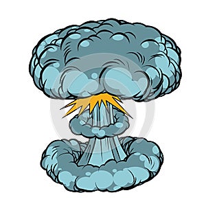Nuclear explosion isolated on white background