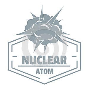 Nuclear explosion logo, simple gray style