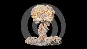 Nuclear explosion mushroom cloud with alpha 4k