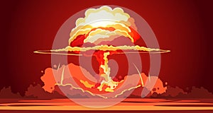 Nuclear Explosion Mushroom Cloud Retro Poster