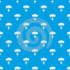 Nuclear explosion pattern seamless blue