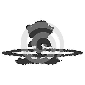 Nuclear explosion sign illustration. Vector. Black icon on white background.