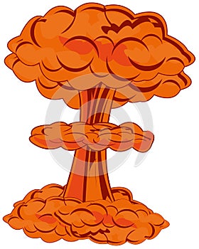 Nuclear explosion on white background is insulated