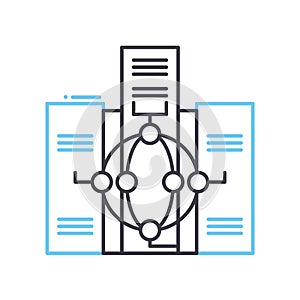 nuclear fuel line icon, outline symbol, vector illustration, concept sign