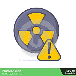 Nuclear icon in smooth style, with pixel perfect and  stroke eps 10