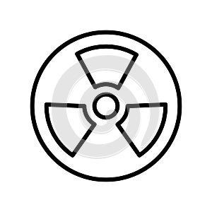 Nuclear icon vector sign and symbol isolated on white background