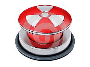 Nuclear launch button isolated on white background. 3D illustration