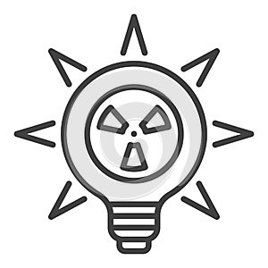 Nuclear Light Bulb vector Radiation icon or symbol in outline style