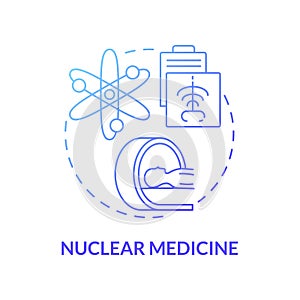 Nuclear medicine blue gradient concept icon