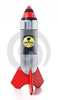 Nuclear missile isolated on white background. 3D illustration