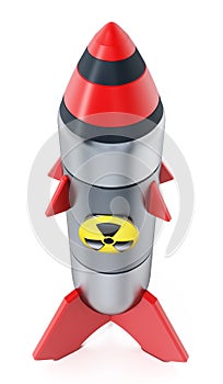 Nuclear missile isolated on white background. 3D illustration