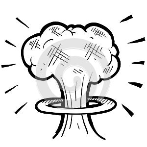 Nuclear mushroom cloud sketch