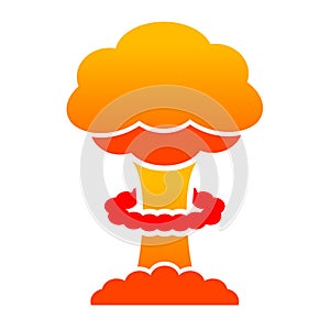 Nuclear mushroom cloud vector icon
