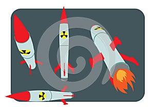 Nuclear nuke atomic bomb vector illustration