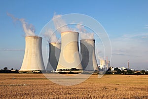 nuclear power plant and agriculture field