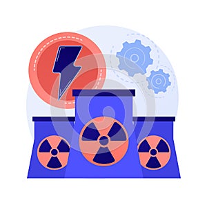 Nuclear power plant, atomic reactors, energy production vector concept metaphor