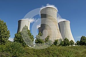 Nuclear power plant. Cooling towers. Nuclear power station. Mochovce. Slovakia