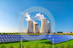 Nuclear power plant Dukovany with solar panels in Czech Republic Europe photo