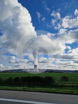 Nuclear power plant Isar 2, Bavaria, Germany.nuclear power station Isar 2, Germany, Bavaria, Niederbayern, Lower Bavaria.