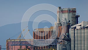 Nuclear Power Plant With Mountains Behind